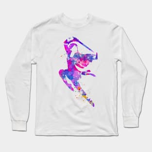 Watercolor Warrior Princess Design Long Sleeve T-Shirt